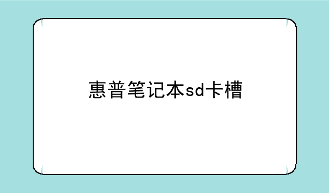 惠普笔记本sd卡槽