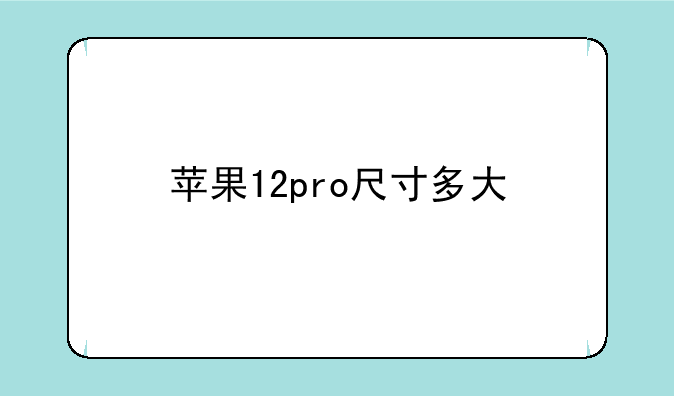 苹果12pro尺寸多大