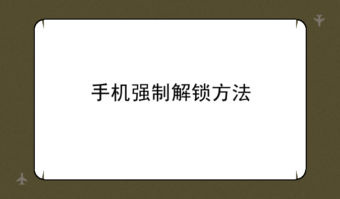 手机强制解锁方法