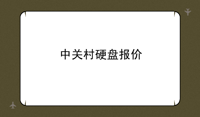中关村硬盘报价