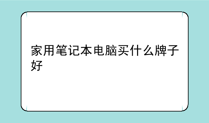 家用笔记本电脑买什么牌子好