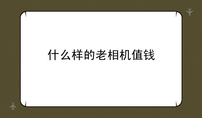 什么样的老相机值钱