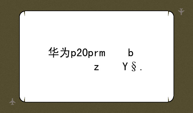 华为p20pro是高端机吗