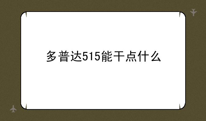 多普达515能干点什么