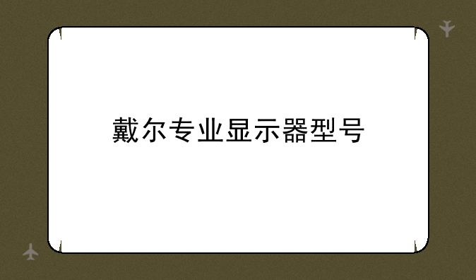 戴尔专业显示器型号