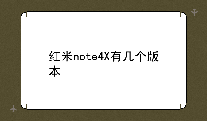 红米note4X有几个版本