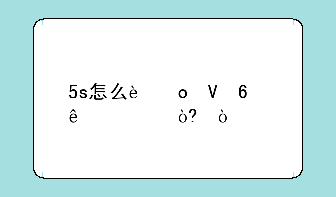 5s怎么进数据线模式？