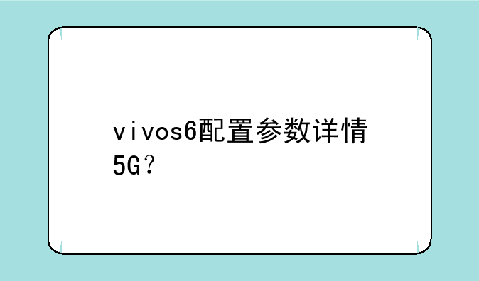 vivos6配置参数详情5G？