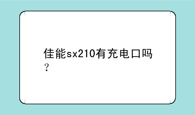 佳能sx210有充电口吗？