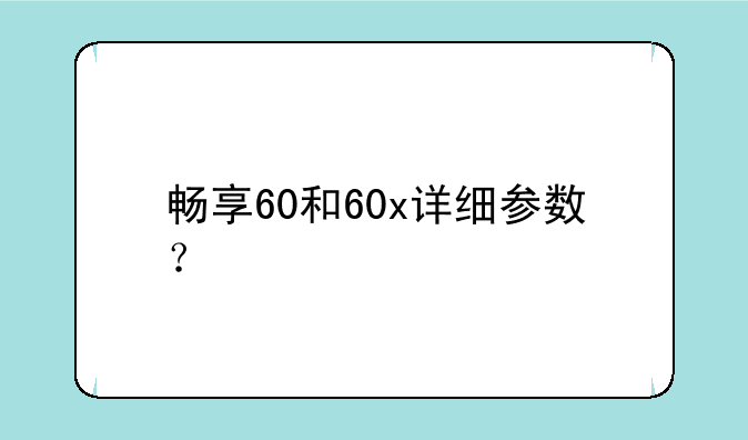 畅享60和60x详细参数？