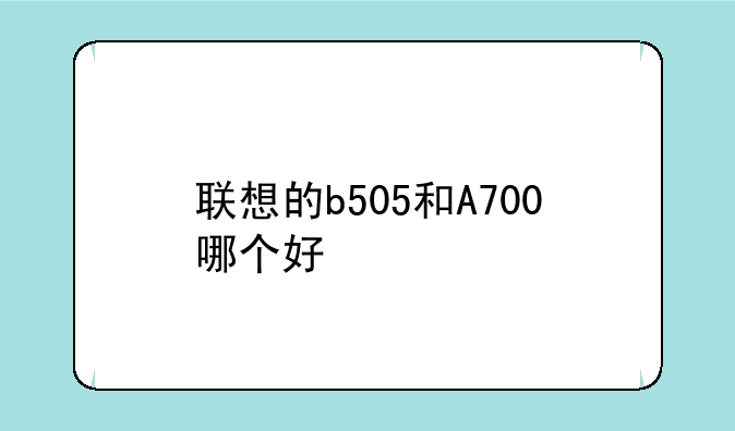 联想的b505和A700哪个好