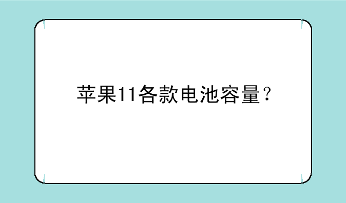 苹果11各款电池容量？