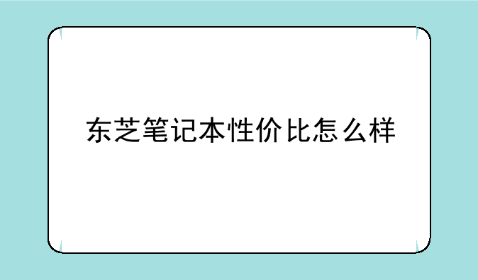 东芝笔记本性价比怎么样