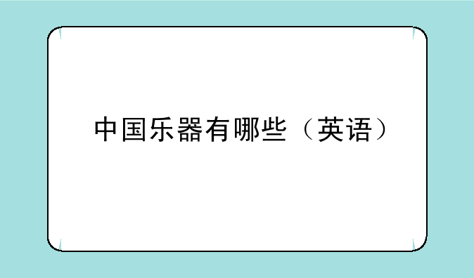 中国乐器有哪些（英语）