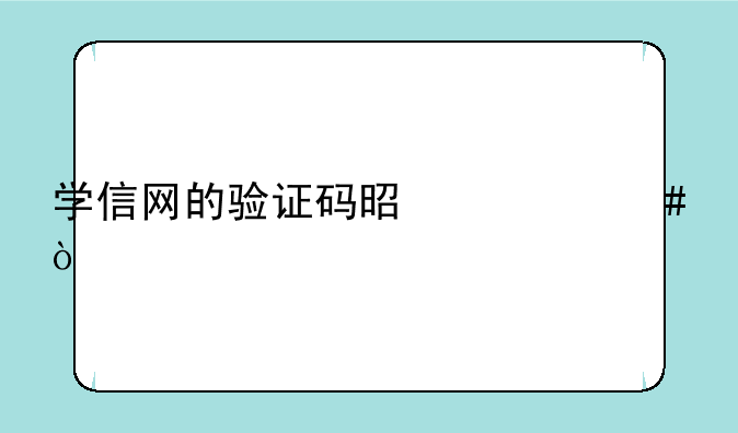 学信网的验证码是什么？