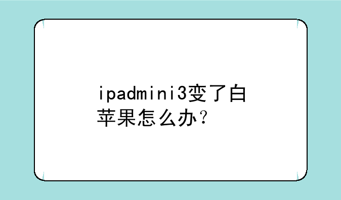 ipadmini3变了白苹果怎么办？