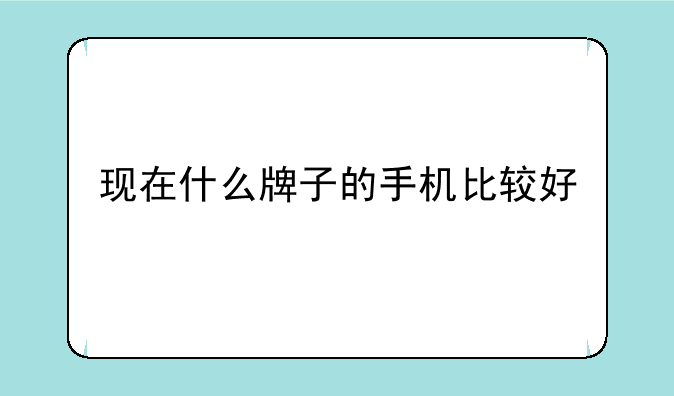 现在什么牌子的手机比较好