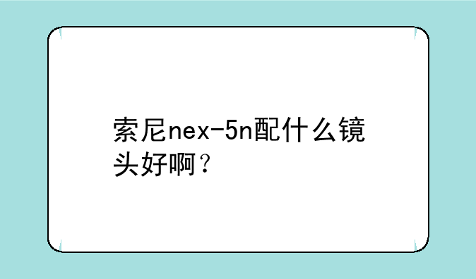 索尼nex-5n配什么镜头好啊？
