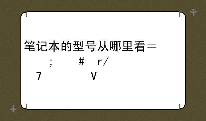 笔记本的型号从哪里看？怎么看详细配置啊