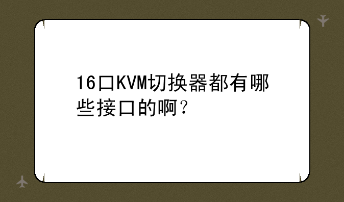 16口KVM切换器都有哪些接口的啊？