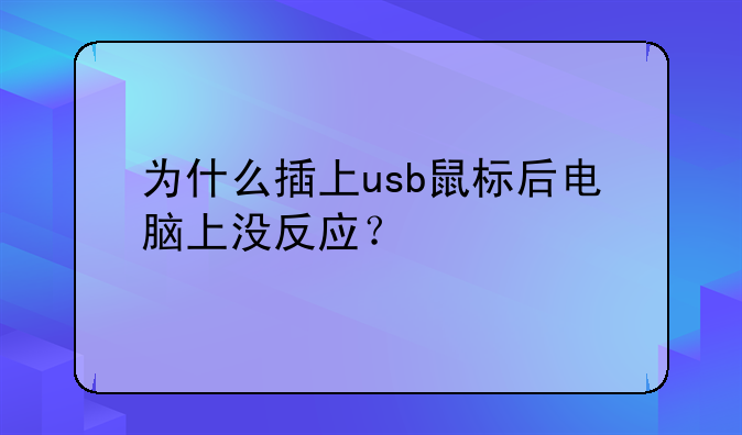 为什么插上usb鼠标后电脑上没反应？