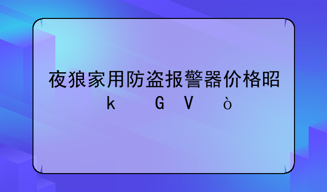 夜狼家用防盗报警器价格是多少啊？