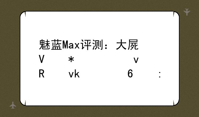 魅蓝Max评测：大屏商务全面攻坚市占率