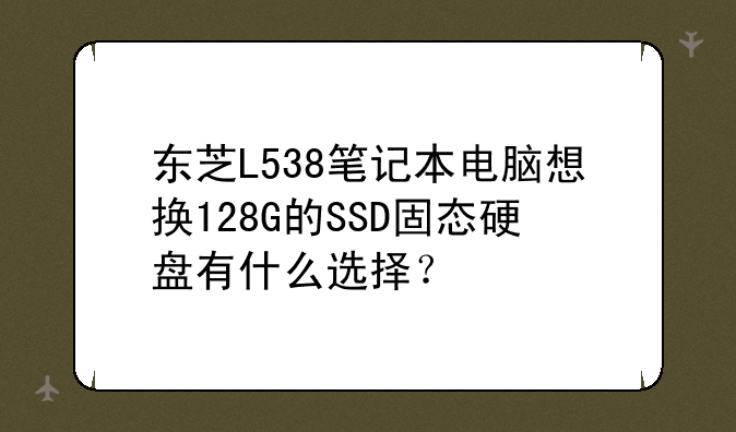 东芝L538笔记本电脑想换128G的SSD固态硬盘有什么选择？