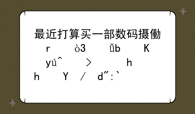 最近打算买一部数码摄像机，就是不知道选择拿款合适，听说索尼的是行内最好的是吗？