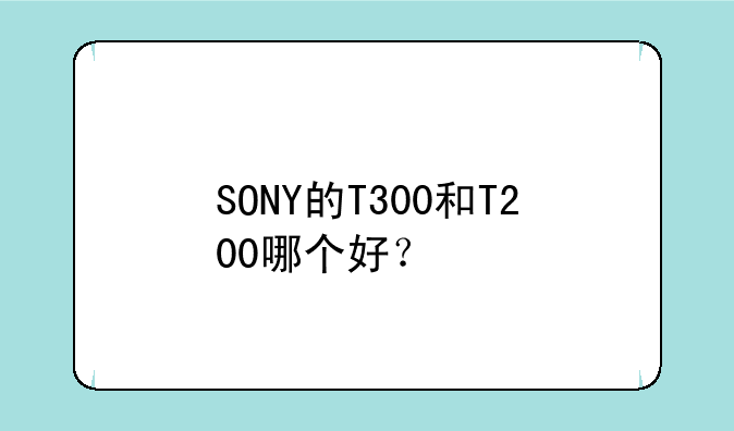 SONY的T300和T200哪个好？