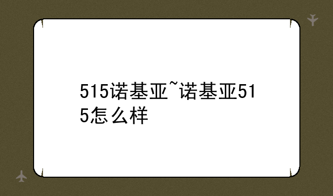 515诺基亚~诺基亚515怎么样