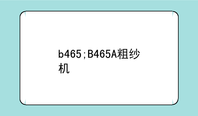 b465;B465A粗纱机