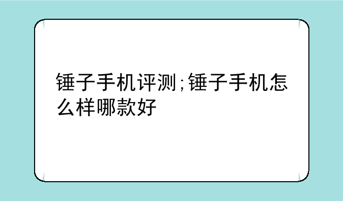 锤子手机评测;锤子手机怎么样哪款好