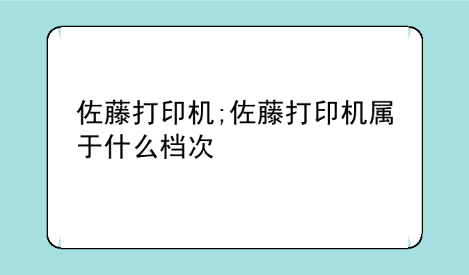 佐藤打印机;佐藤打印机属于什么档次