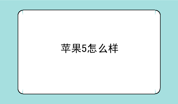苹果5怎么样