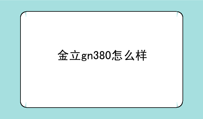 金立gn380怎么样