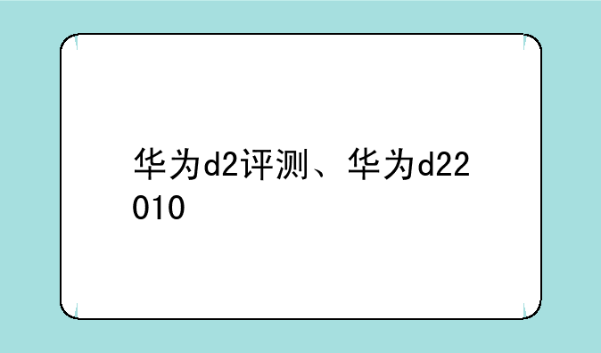 华为d2评测、华为d22010
