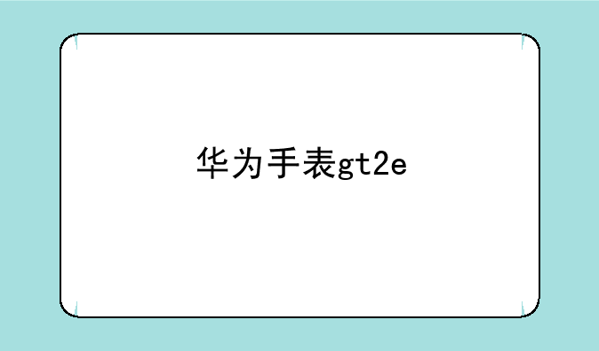 华为手表gt2e